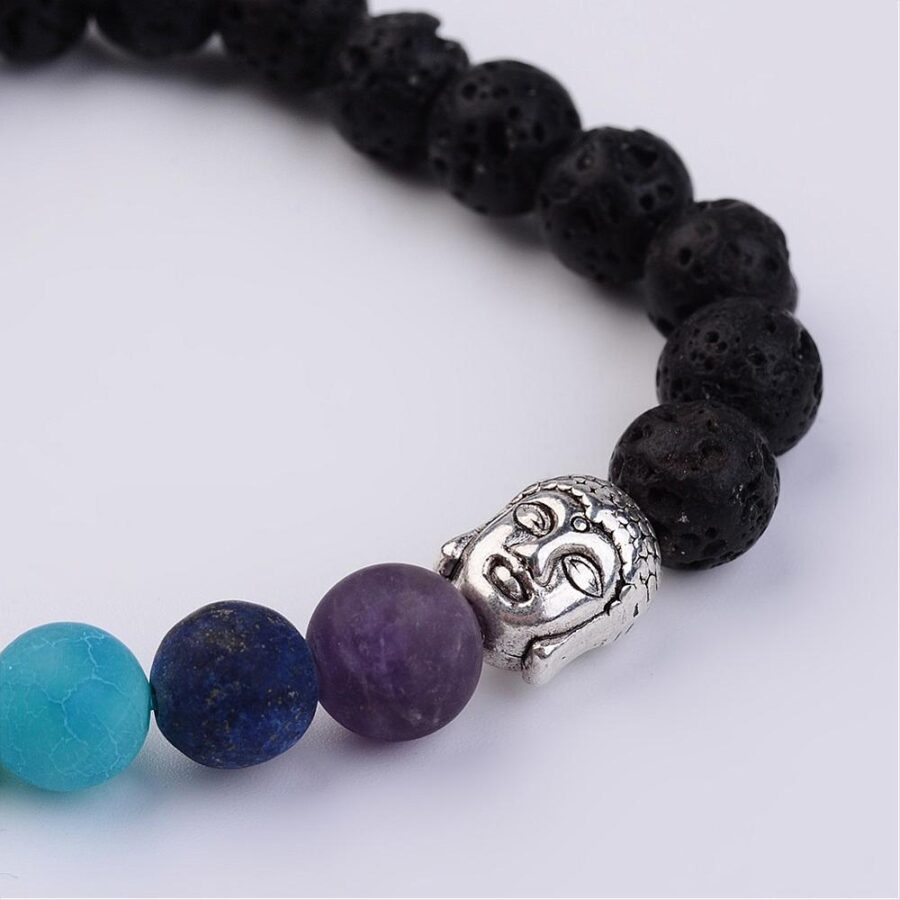 Buddha-Lava-Chakra-Frosted-Stretch-Bracelet