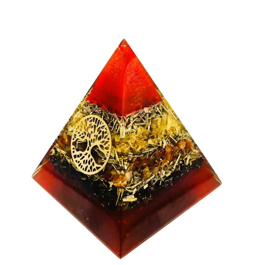 Citrine Carnelian Garnet Tree of Life Pyramid