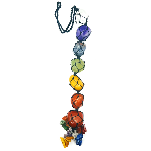 Chakra Natural Gemstone Hanging in Black Thread with Gemstone Chips