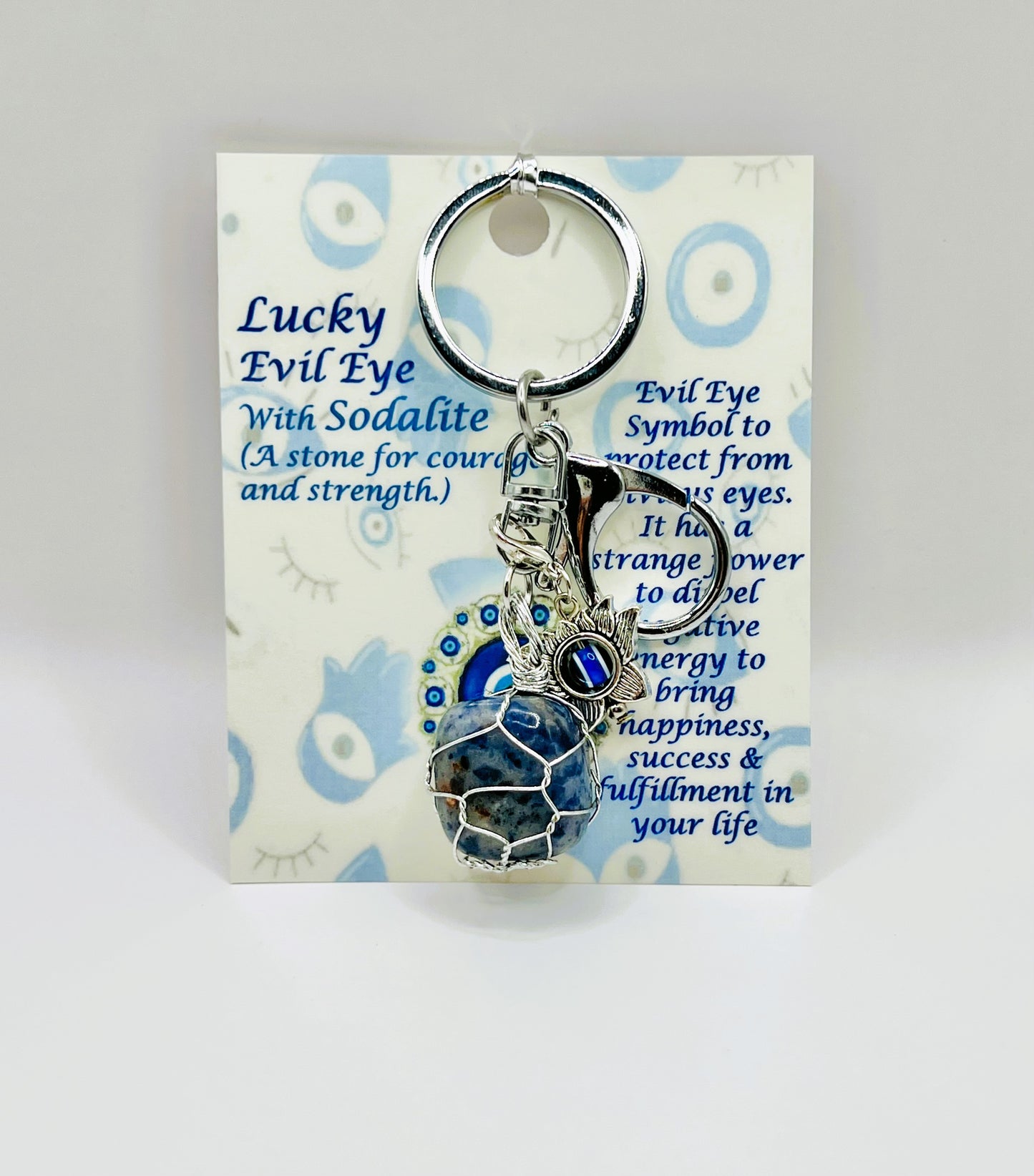 Tigers Eye Evil Eye Keychain