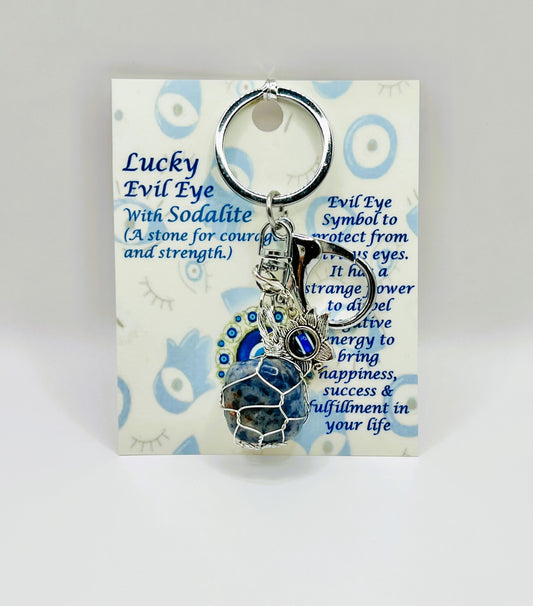 Tigers Eye Evil Eye Keychain