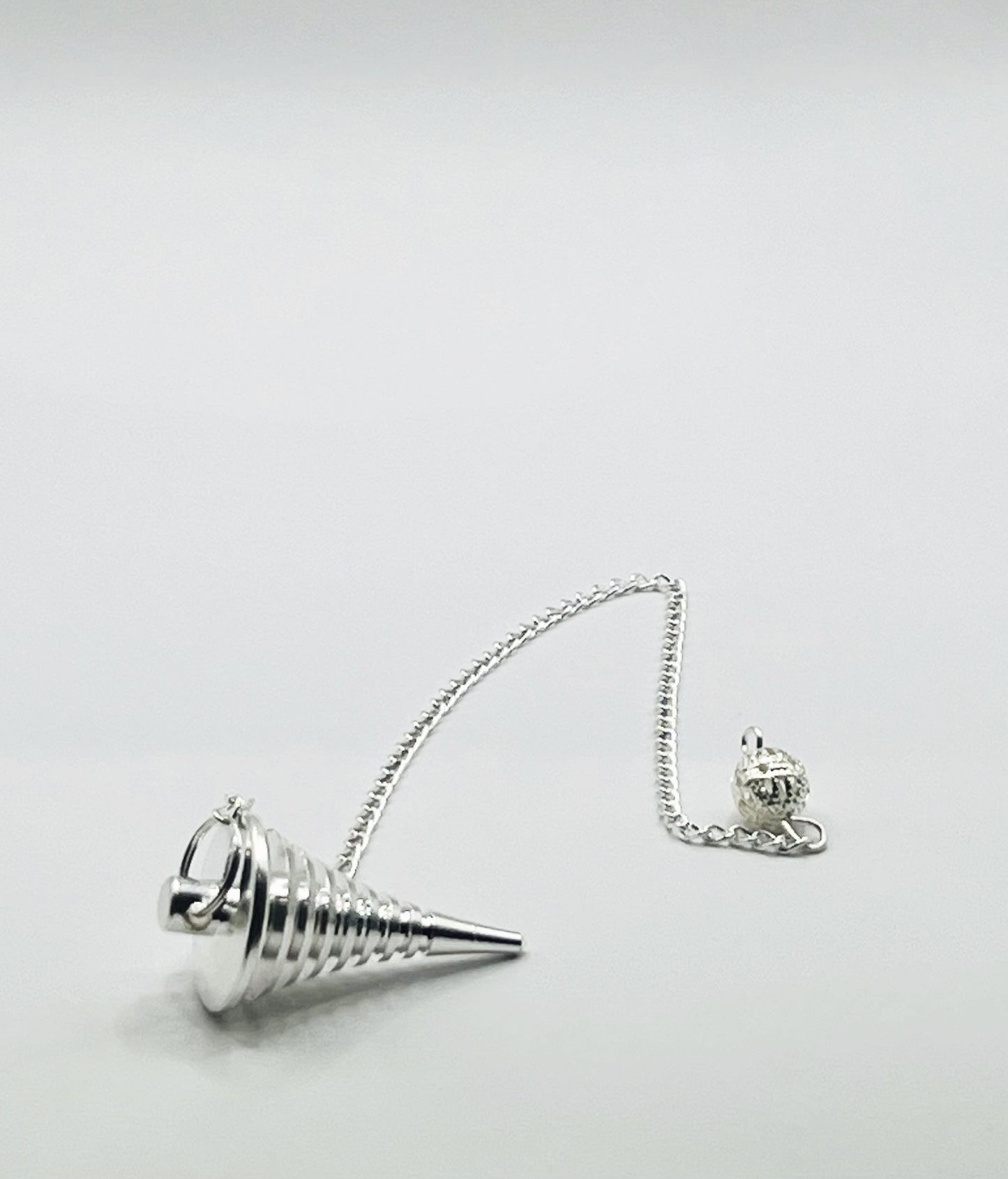 Silver Solid Spiral Pendulum