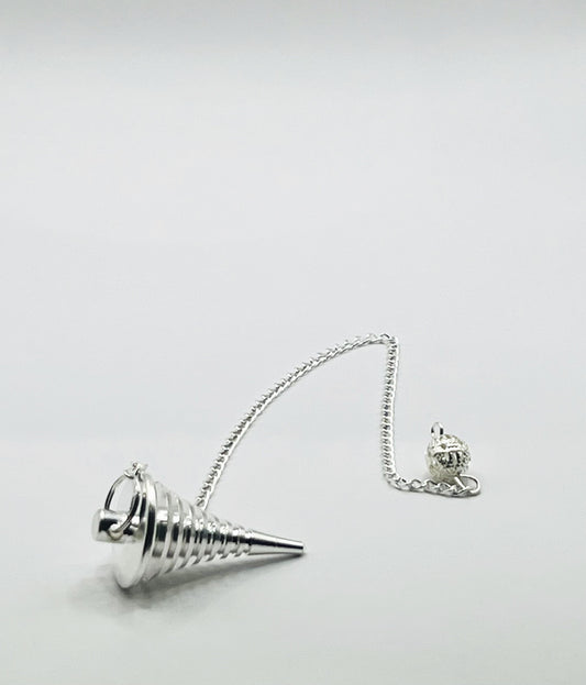 Silver Solid Spiral Pendulum