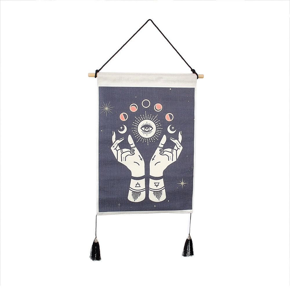 Palm with Moon Phases Tapestry Wall Hanging
