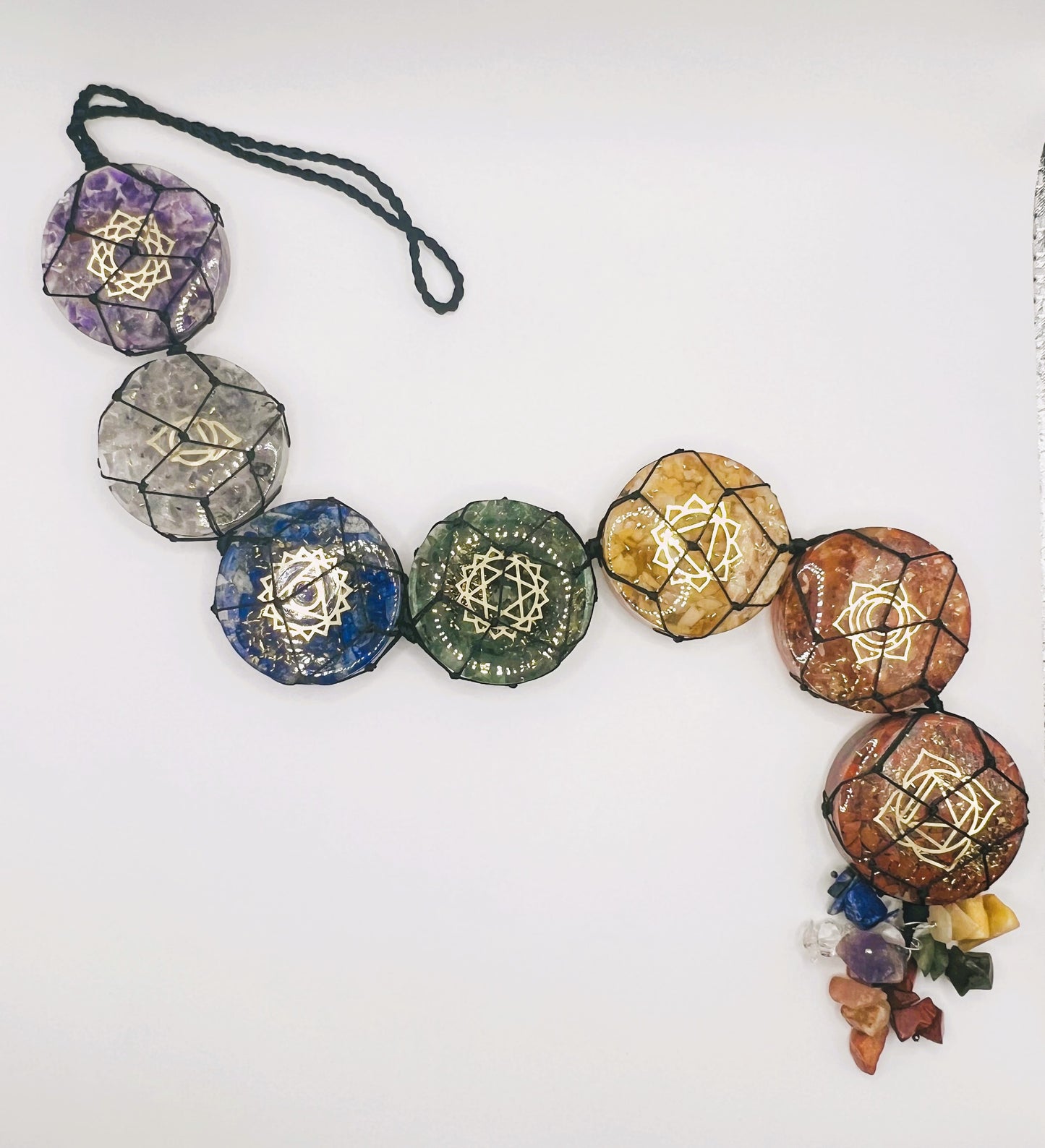 Chakra Orgonite Gemstone Hanging With Gemstone Chips