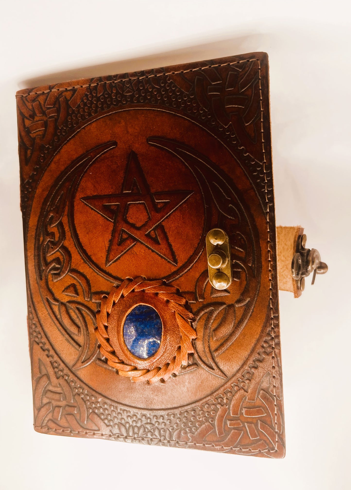Leather-Journal-Star-Moon-with-Lapis-Stone