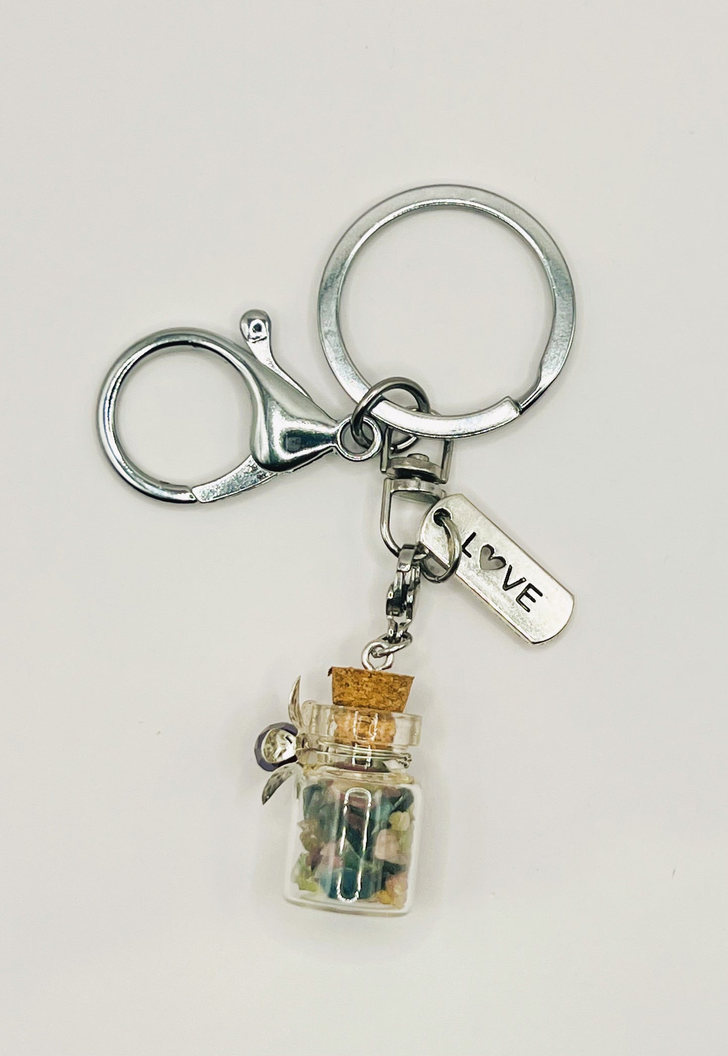 Tourmaline Wishing Bottle Keychain