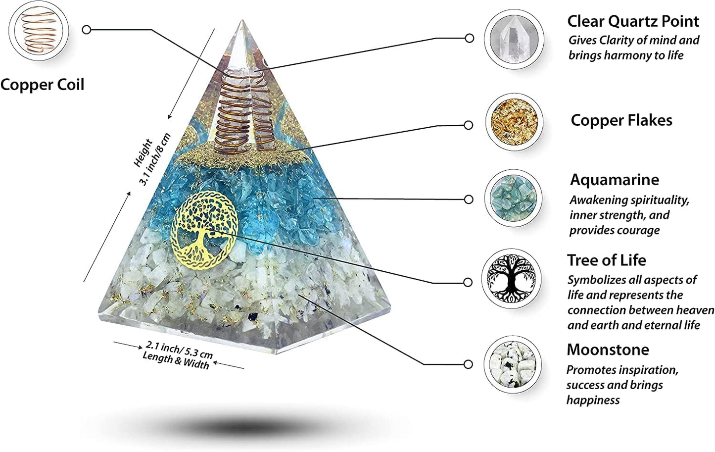 Aquamarine-Moonstone-Nubian-Tree-of-Life-Orgonite-Pyramid-with-Clear-Quarz-Crystal-and-Copper-Coil