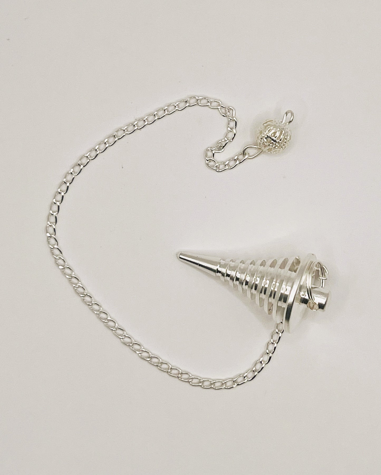 Silver Solid Spiral Pendulum
