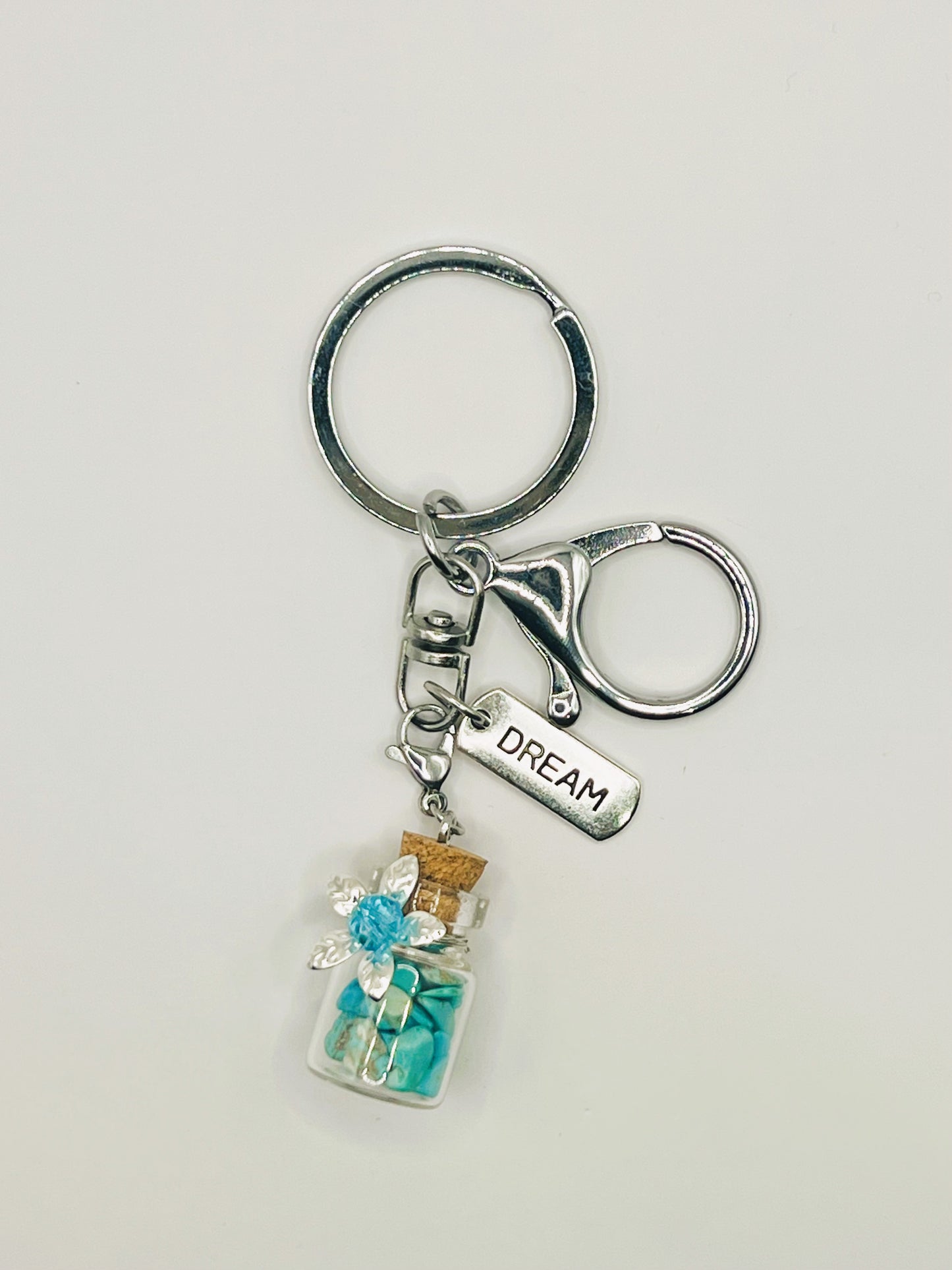 Turquoise Wishing Bottle Keychain