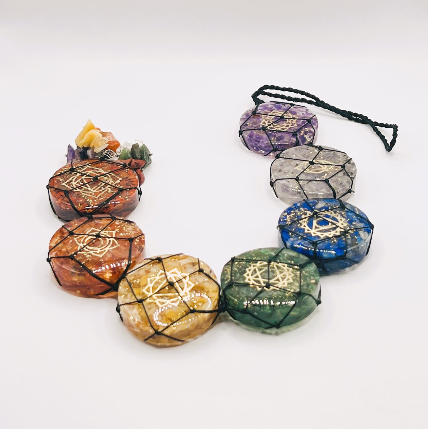 Chakra Orgonite Gemstone Hanging With Gemstone Chips