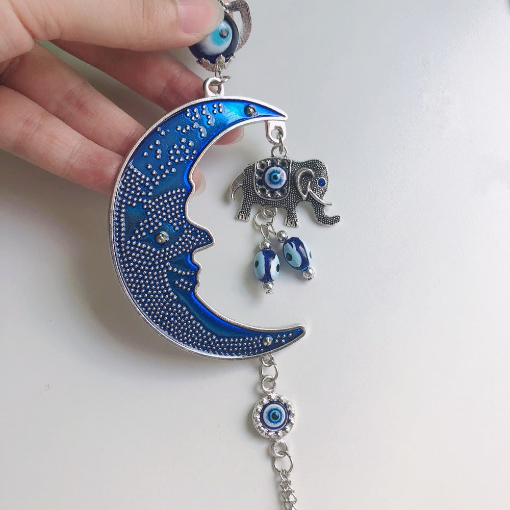 Evil Eye Decor Moon Elephant Hanging
