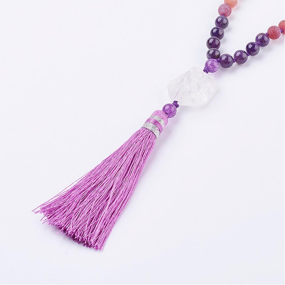 Amethyst-Mala-and-Frosted-Natural-Weathered-Agate-with-Tassel-&-Quartz-Crystal