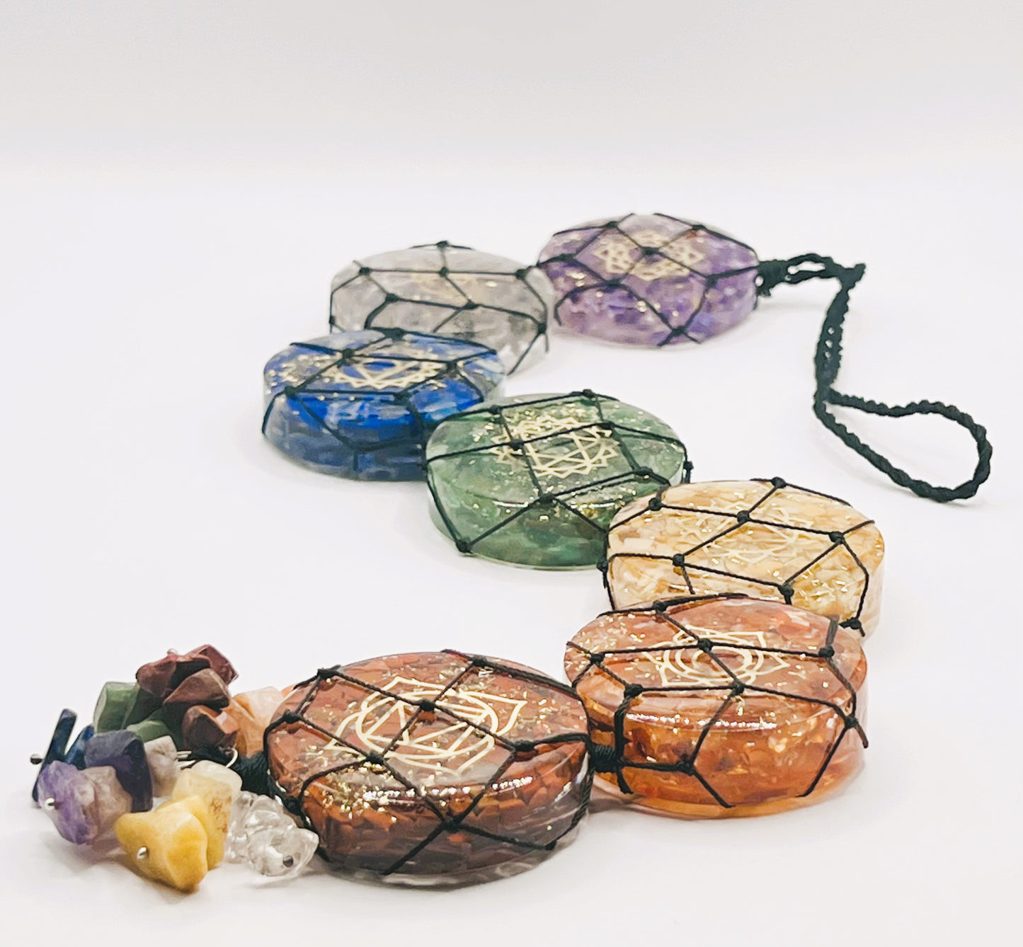 Chakra Orgonite Gemstone Hanging With Gemstone Chips