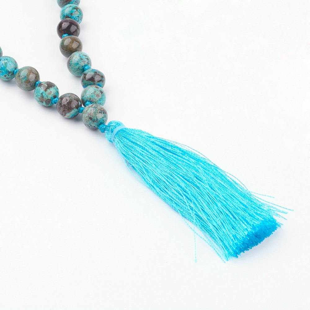 Ocean Jasper Wood Bead Mala