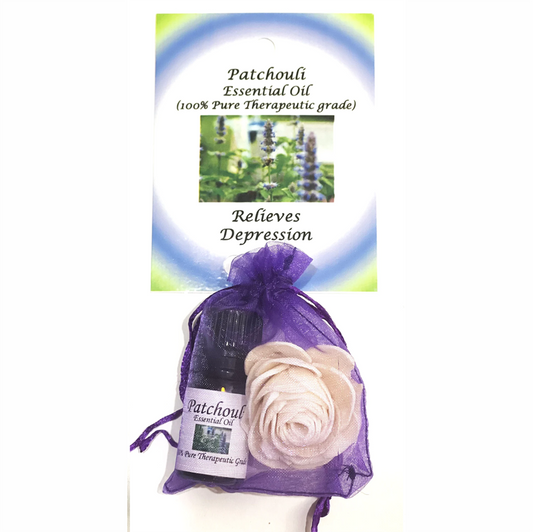 Patchouli Essential Oil with Beautiful Diffuser Flower 5ml