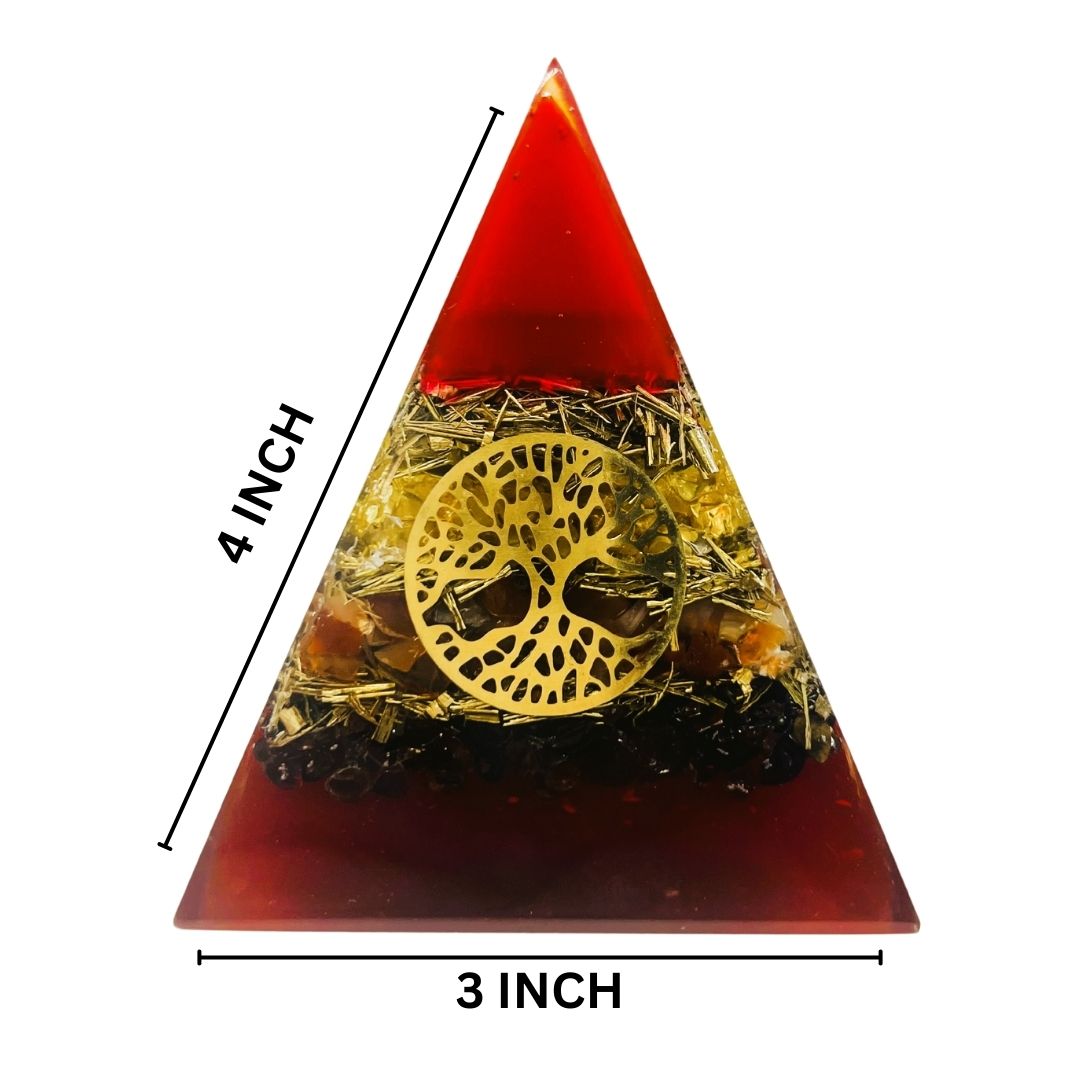 Citrine Carnelian Garnet Tree of Life Pyramid