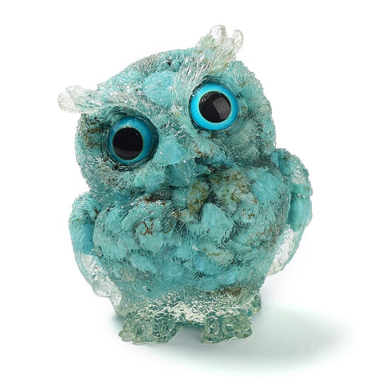 Turquoise Crystal Resin Owl