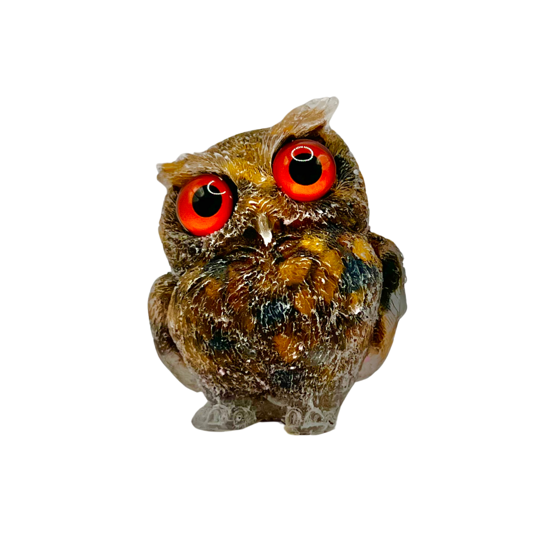 Tigers Eye Crystal Resin Owl