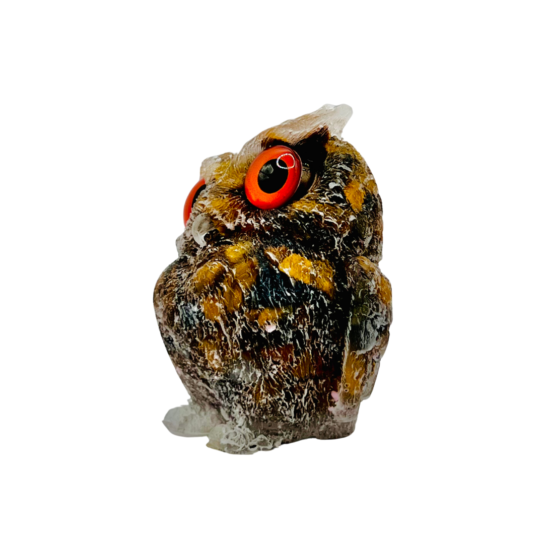 Tigers Eye Crystal Resin Owl