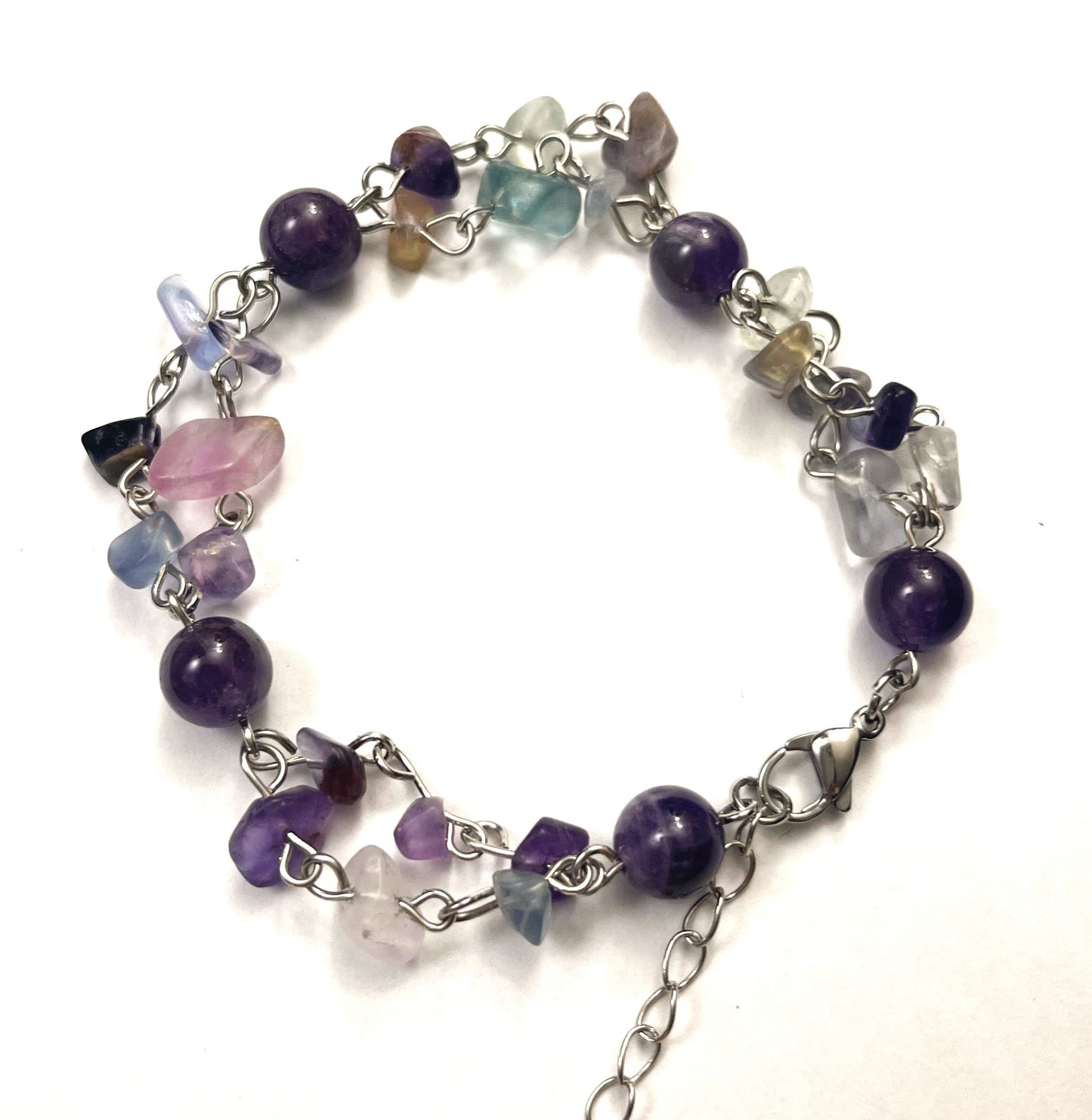 Cluster-Gemstone-Lobster-Claw-Bracelet