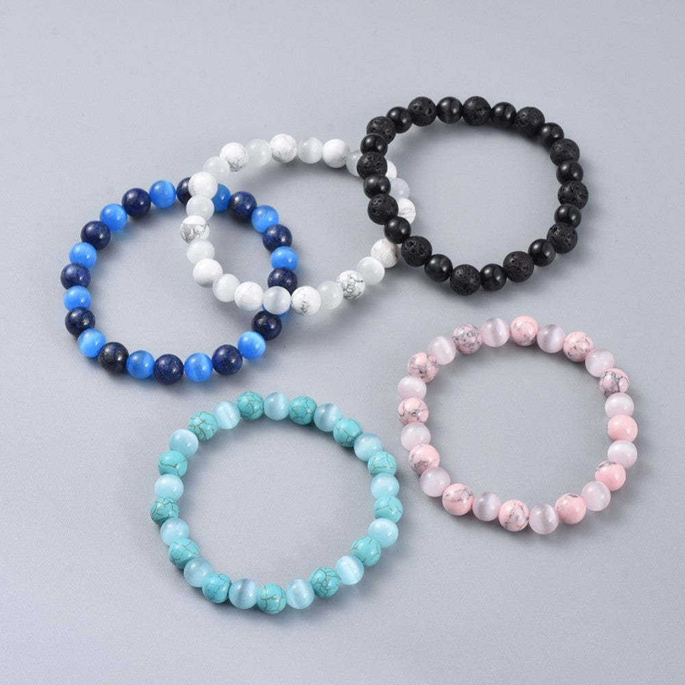 Gemstone-&-Cat-Eye-Bracelet