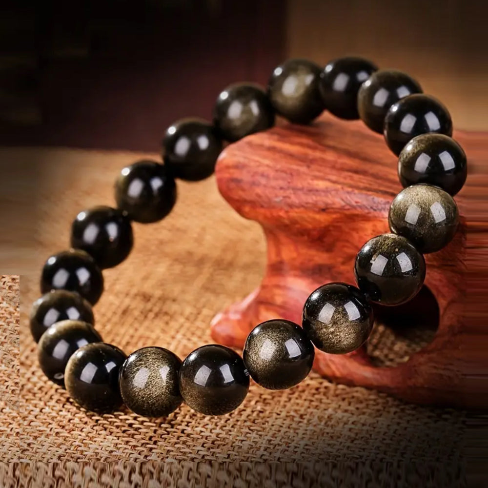 Golden-Obsidian-Gemstone-Bracelet