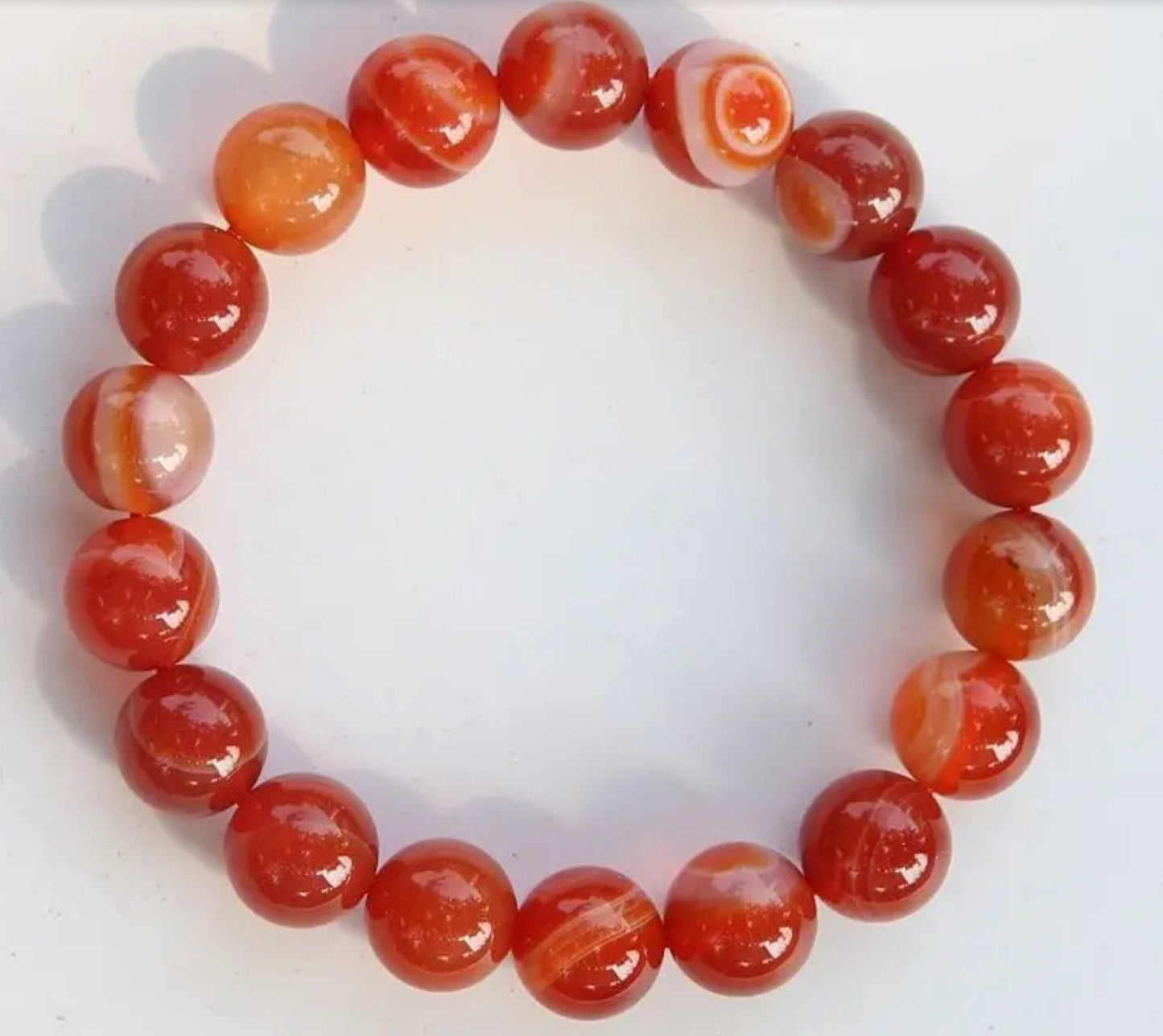 Red Silk Agate Gemstone Bracelet