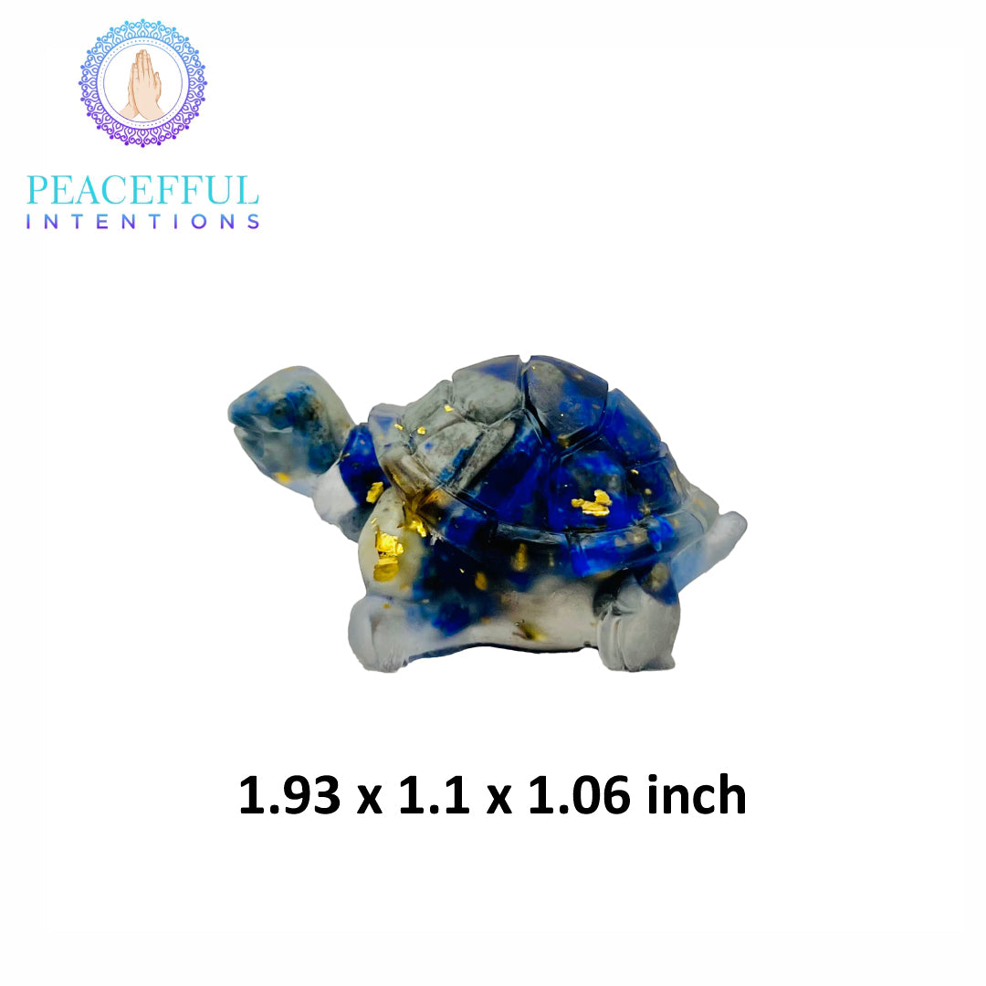Lapis Crystal Resin Turtle