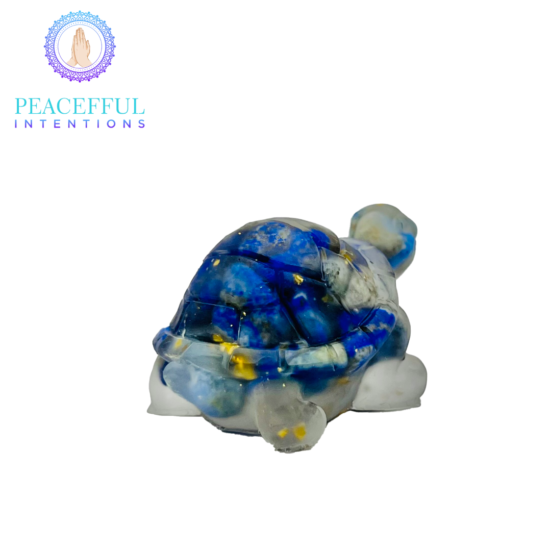 Lapis Crystal Resin Turtle