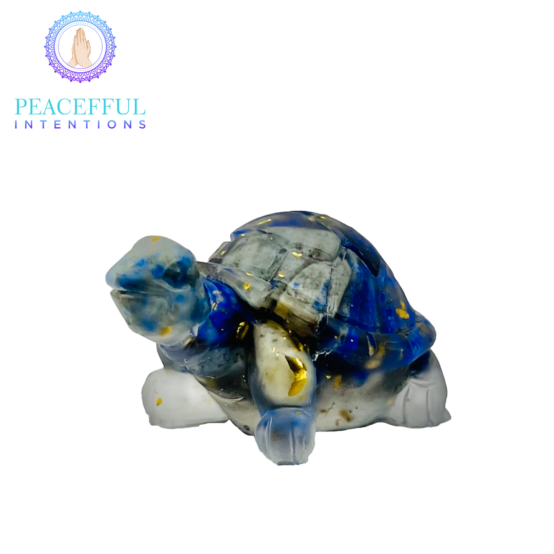 Lapis Crystal Resin Turtle