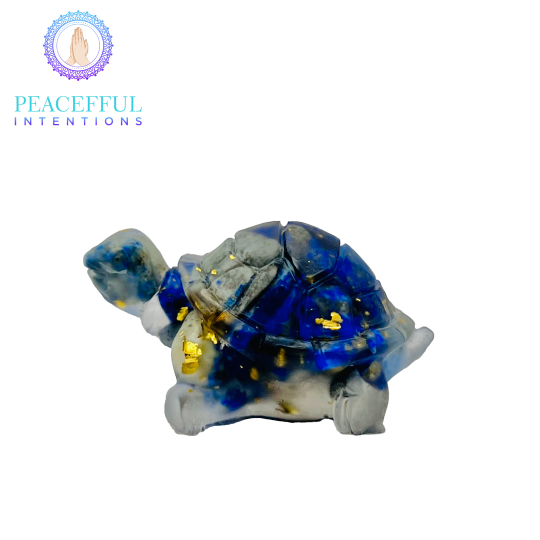 Lapis Crystal Resin Turtle