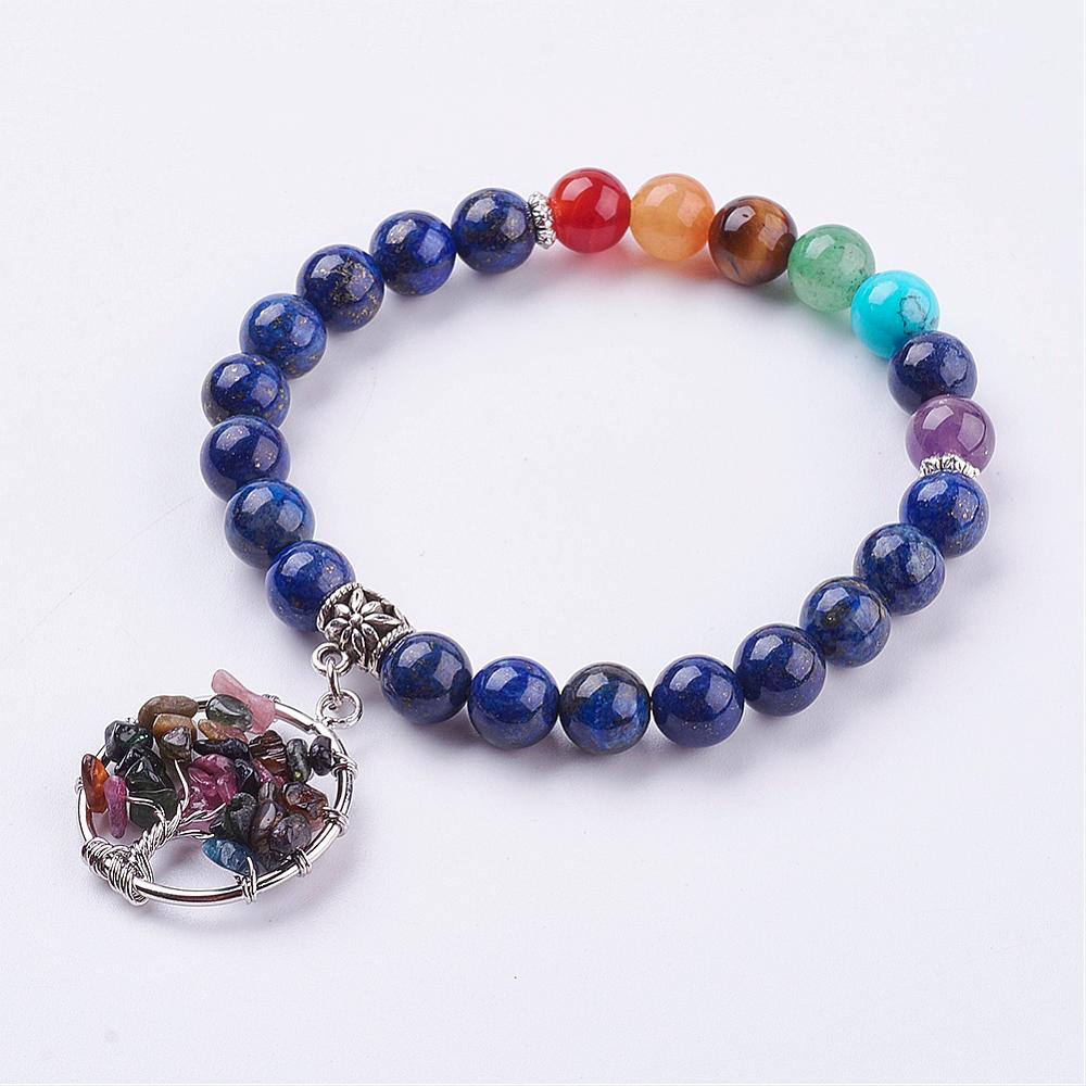 Gemstone-Chakra-Circle-Tree-of-Life-Chip-Bracelet