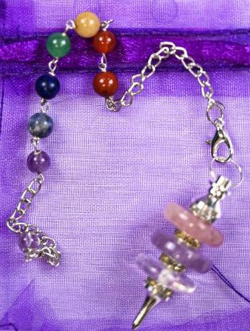 RAC Disc Pendulum (Rose Quartz, Amethyst, Clear Quartz)