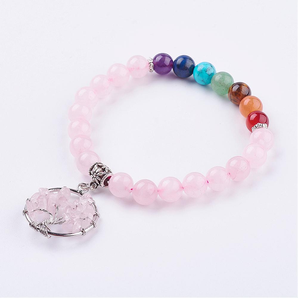 Gemstone-Chakra-Circle-Tree-of-Life-Chip-Bracelet