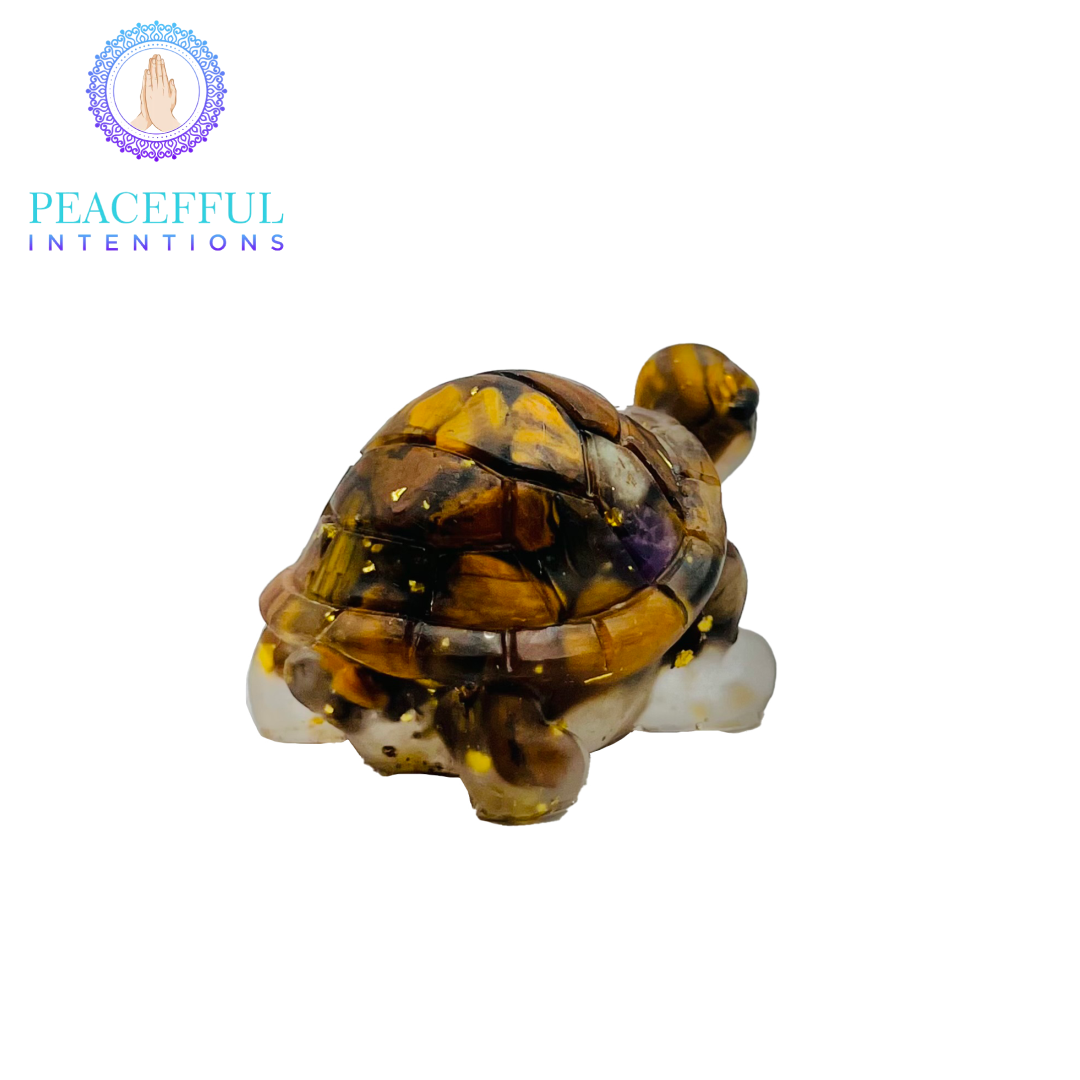 Tigers Eye Crystal Resin Turtle