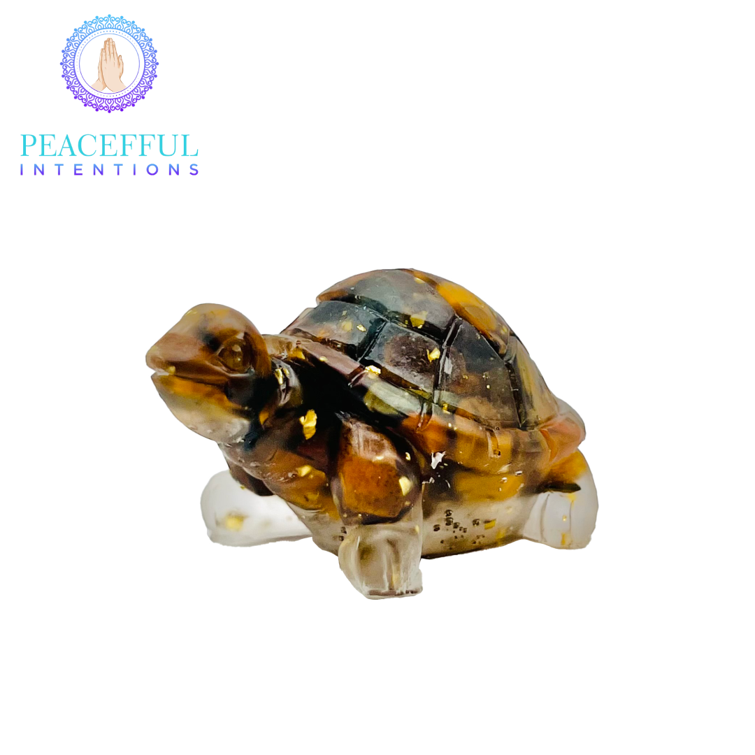 Tigers Eye Crystal Resin Turtle