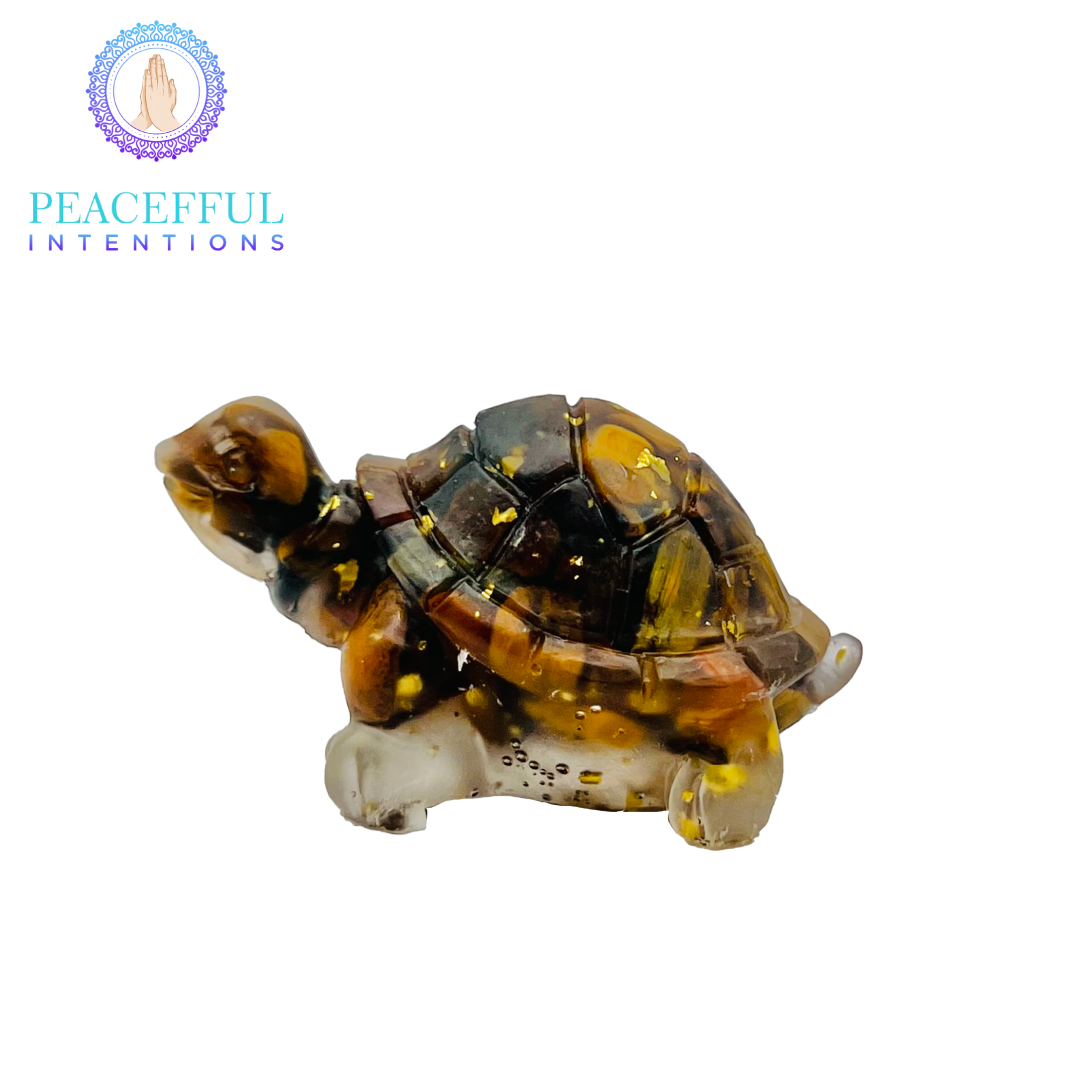 Tigers Eye Crystal Resin Turtle