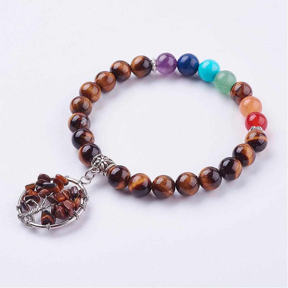 Gemstone-Chakra-Circle-Tree-of-Life-Chip-Bracelet