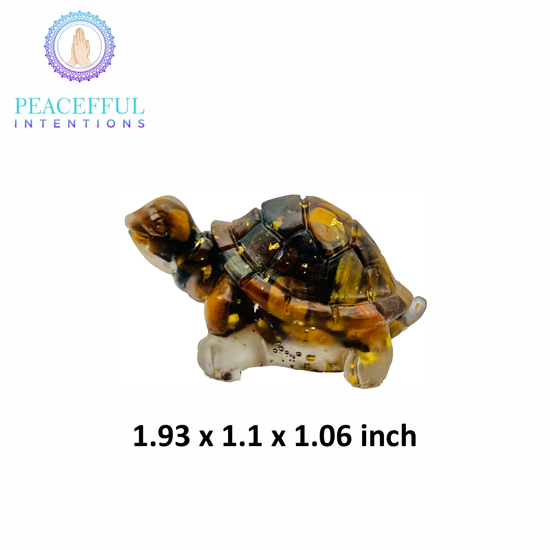 Tigers Eye Crystal Resin Turtle