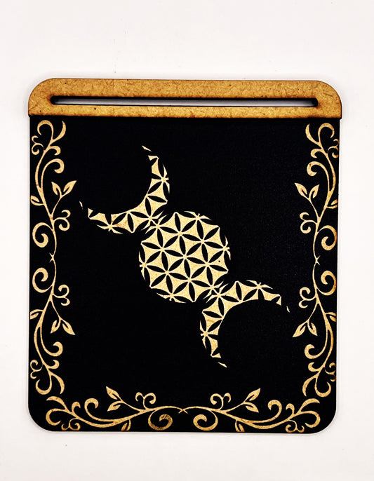 Triple Moon Flower of Life Tarot Card Holder