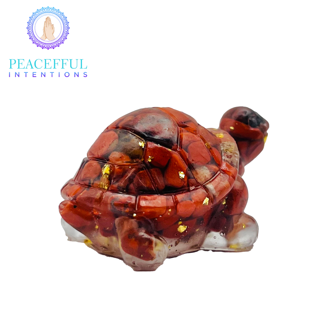 Red Jasper Crystal Resin Turtle