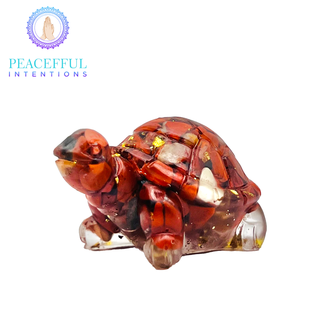 Red Jasper Crystal Resin Turtle