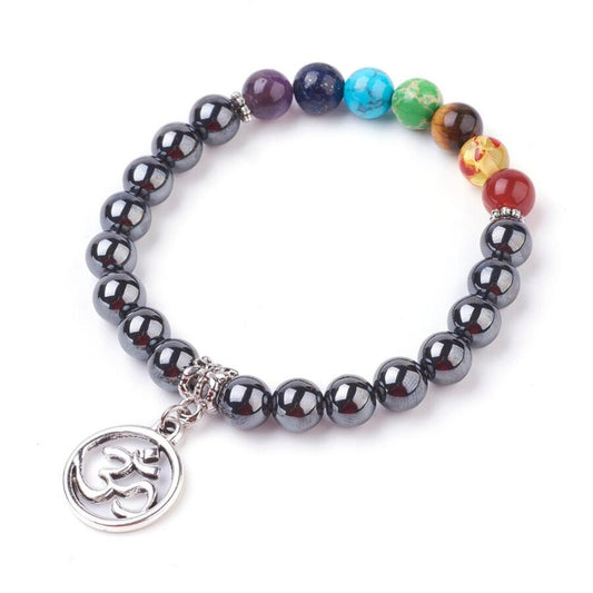 Hematite Chakra OM Bracelet