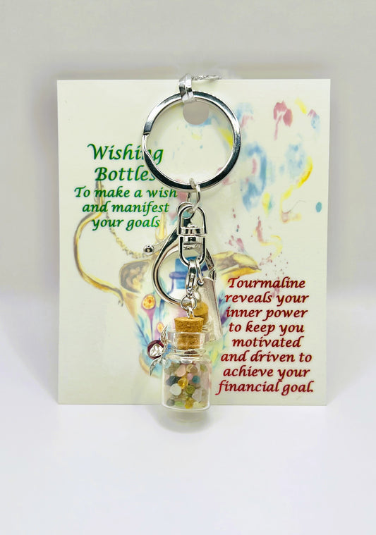 Tourmaline Wishing Bottle Keychain