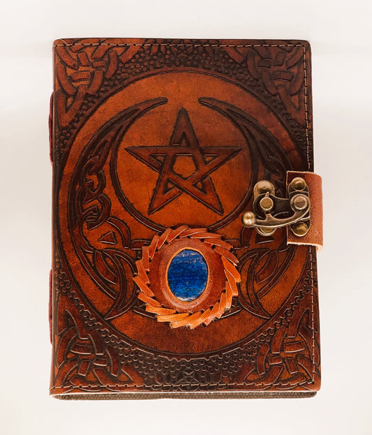 Leather-Journal-Star-Moon-with-Lapis-Stone