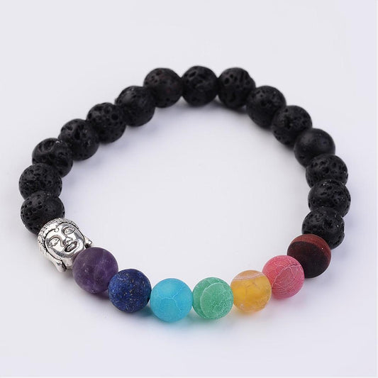 Buddha-Lava-Chakra-Frosted-Stretch-Bracelet