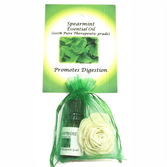 Spearmint-Essential-Oil-with-Beautiful-Diffuser-Flower