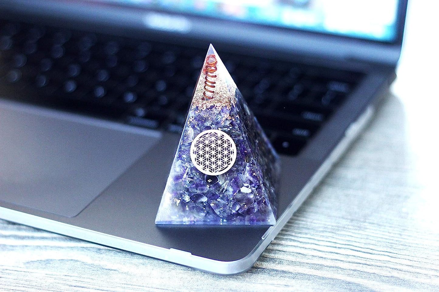 Amethyst-Nubian-Orgonite-Pyramid-With-Clear-Quartz-Crystal-and-Copper-Coil