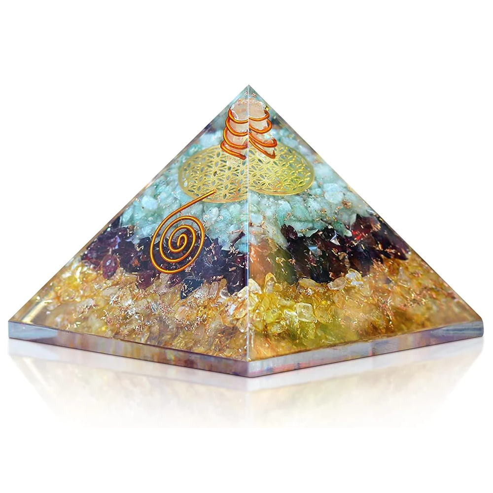 Green-Aventurine-Garnet-Citrine-Orgonite-Pyramid